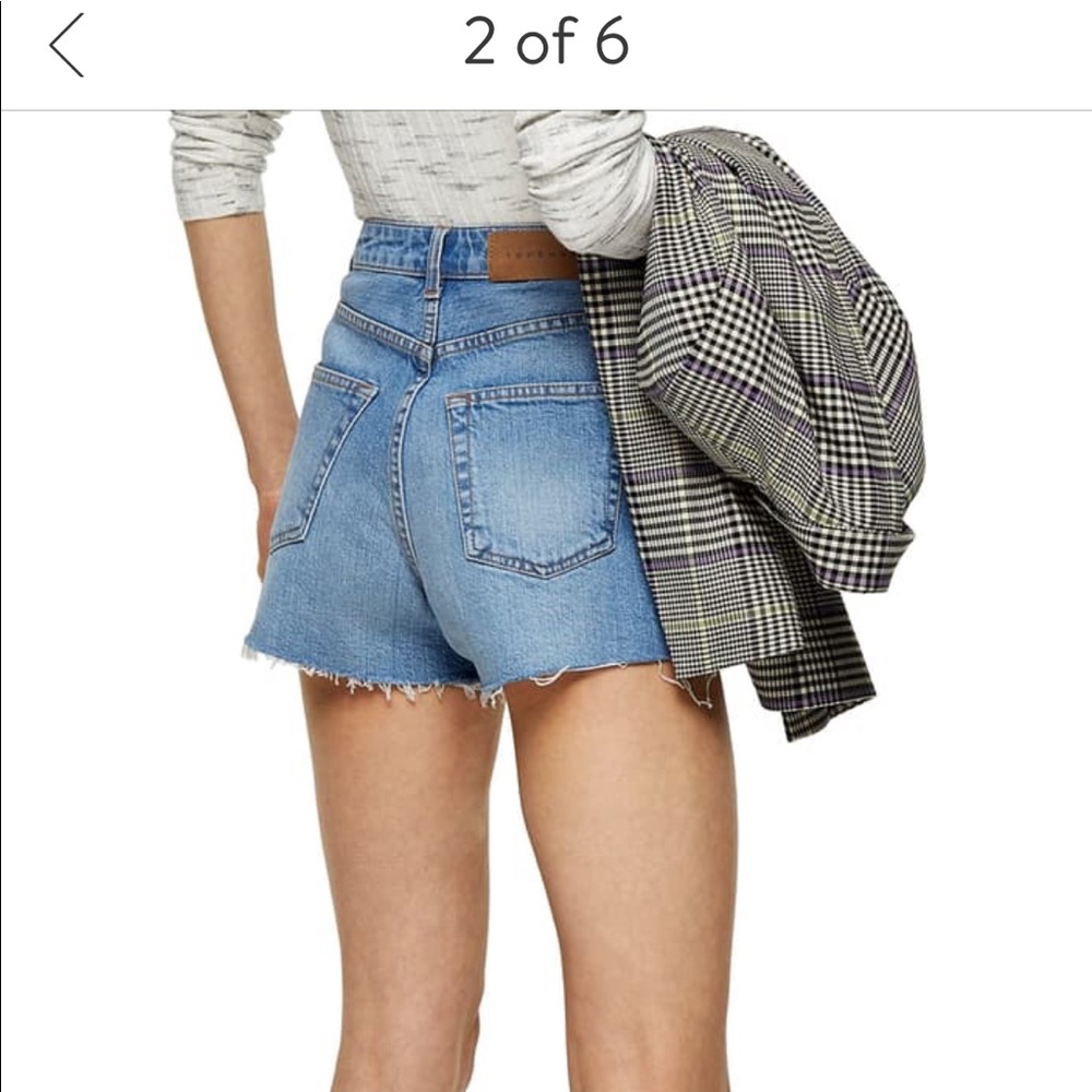 high rise blue jean topshop shorts